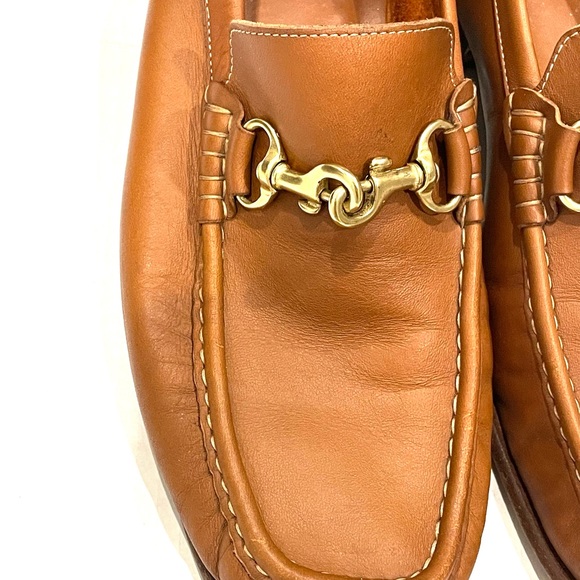 COACH Patterson horsebite Men’s driving shoes tan leather 9.5 MADE IN ITALY - Picture 6 of 13